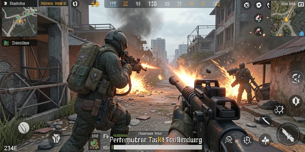 Tangkapan layar menampilkan aksi mendebarkan dalam game FPS.