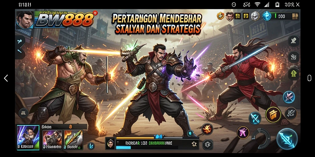 Gameplay BW888 menampilkan pertempuran yang seru dan grafik yang menarik.