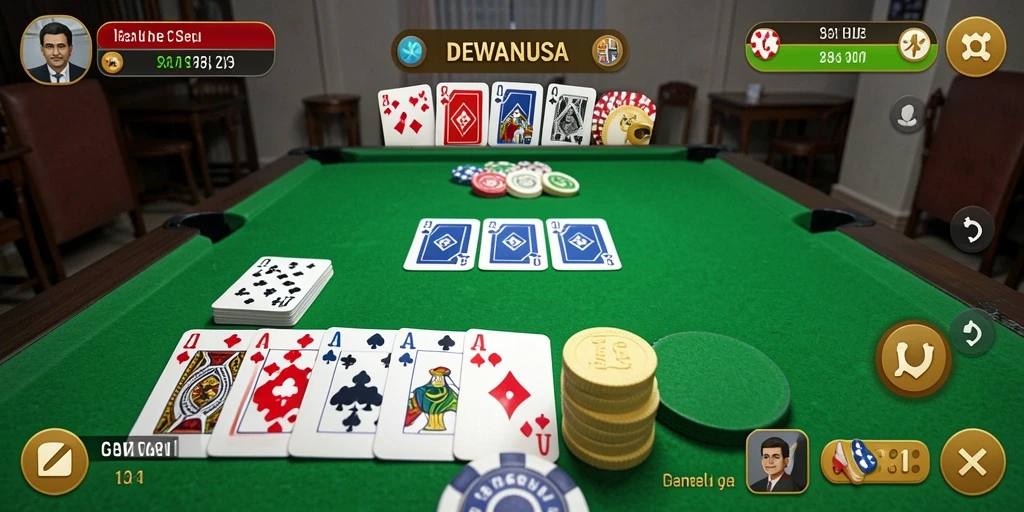 Tampilan gameplay Gaple yang menarik di DEWANUSA.