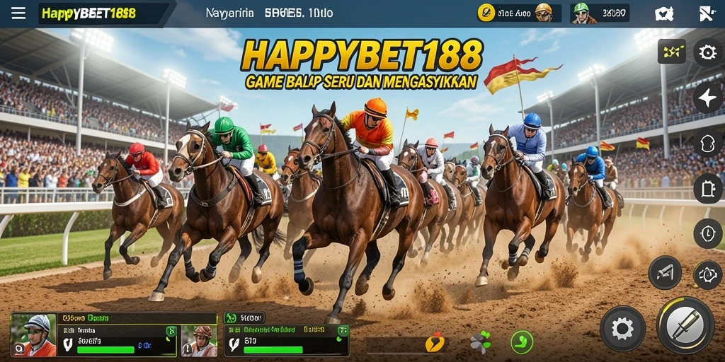 Tampilan gameplay balap yang dinamis di HAPPYBET188.