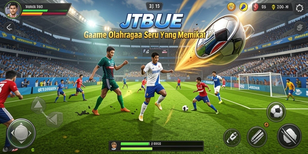 Screenshot JTBLUE menampilkan aksi seru dalam gameplay olahraga.