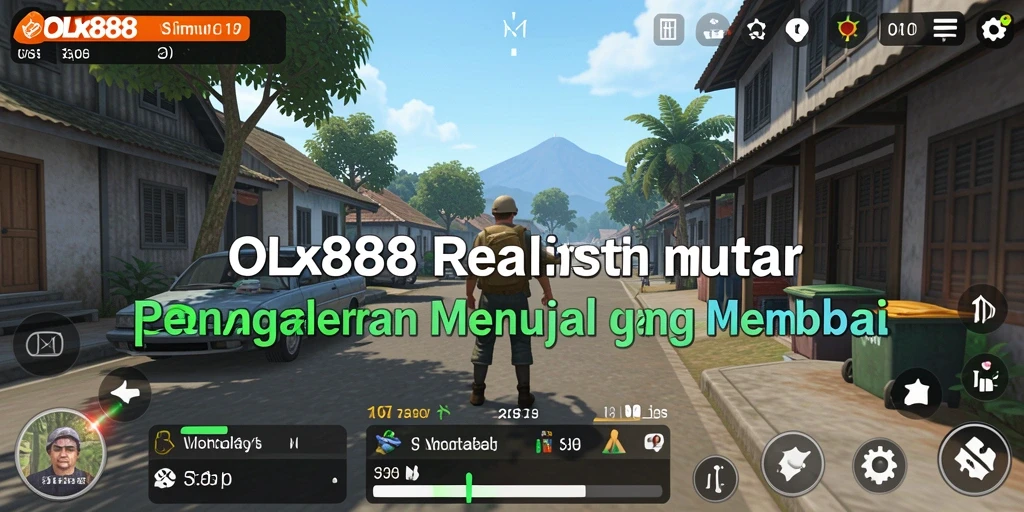 Gameplay OLX888 yang menampilkan transaksi jual beli virtual.