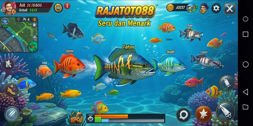 Gameplay seru menembak ikan di RAJATOTO88.