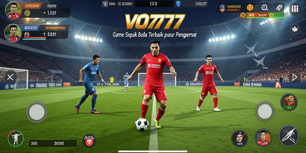 Tampilan gameplay VO777 yang menegangkan dengan aksi sepak bola yang seru.