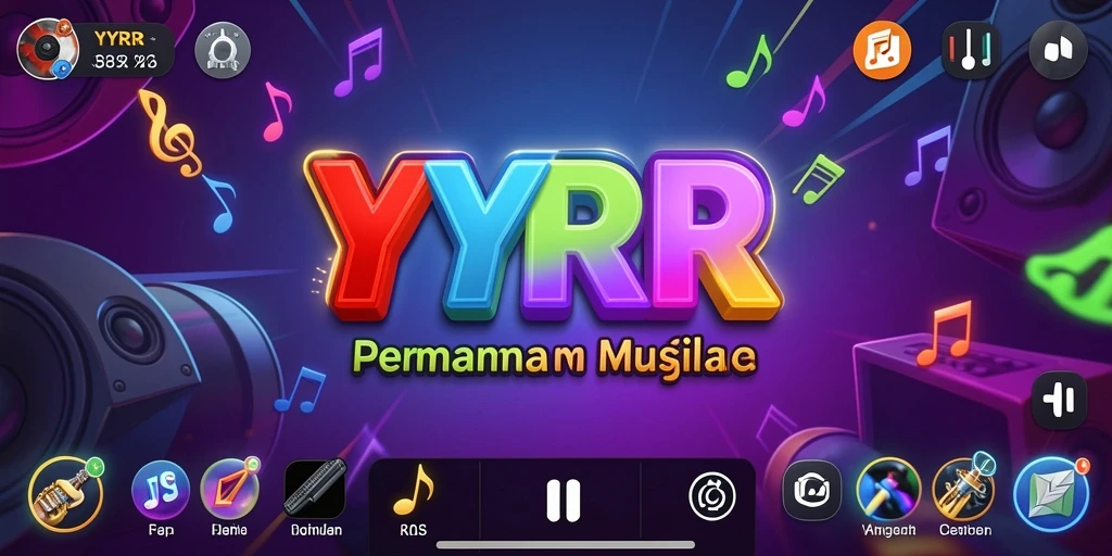 Screenshot gameplay YYRR menunjukkan pemain menikmati musik.